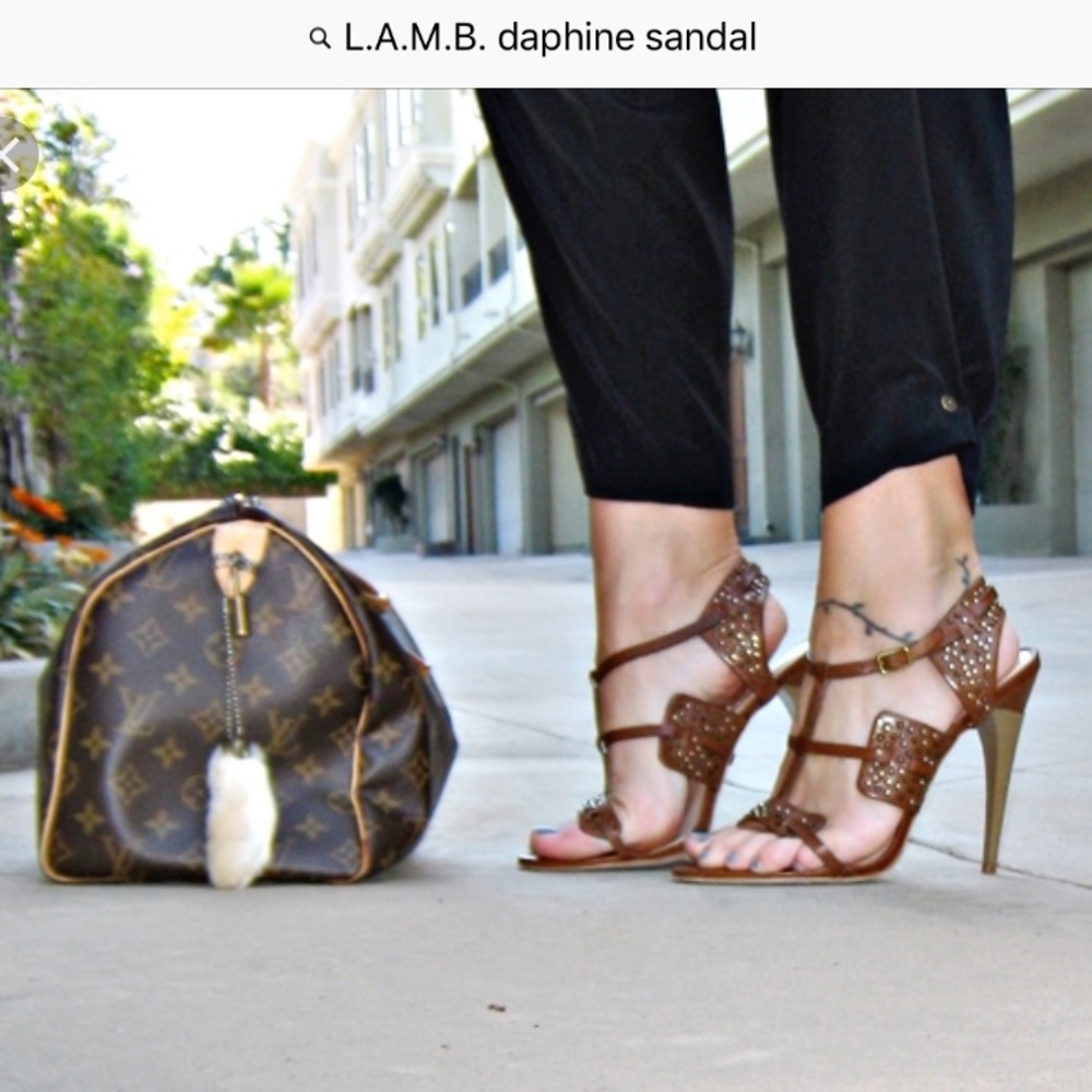L.A.M.B. Studded Daphine Strappy Heels Size 8